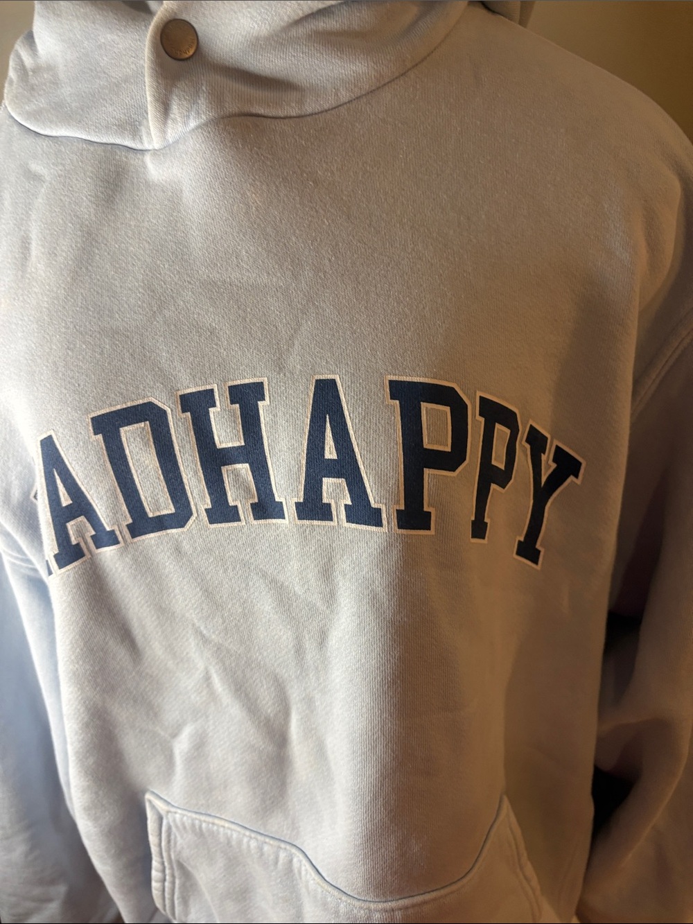 Madhappy Light Blue Hoodie with Navy Logo - Picture 3 of 9
